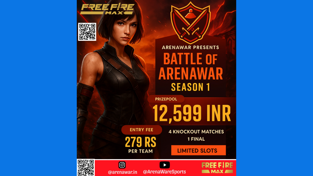 FREE FIRE – Battle of ArenaWar: Rise to Glory (Season 1) | ₹12,599 Prize Pool | Squad Tournament