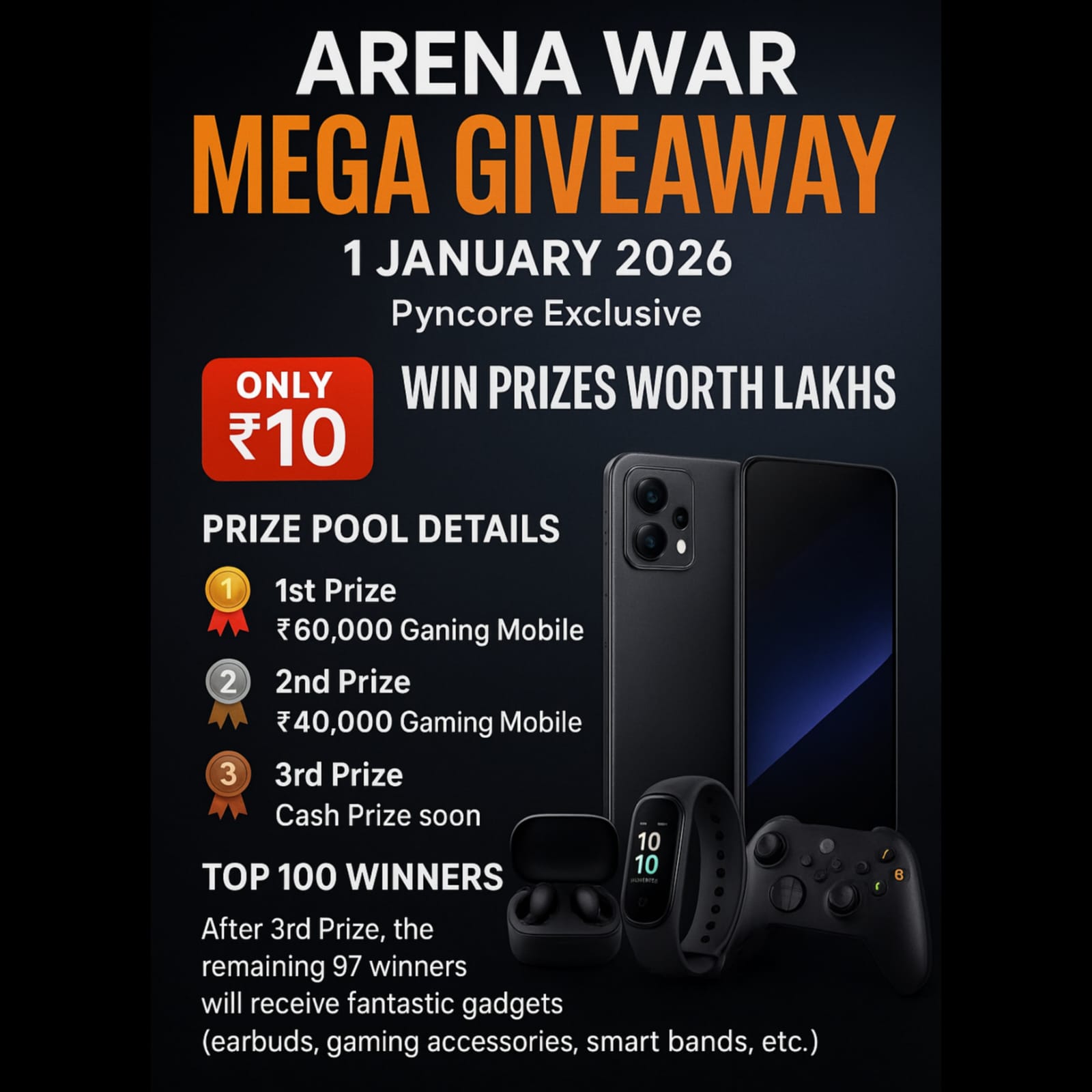 Arena War Mega Giveaway 2026 – Win Big for Just ₹10!