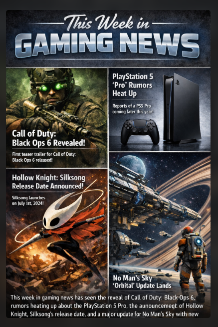 🎮 This Week in Gaming: Big Reveals, Console Buzz & Major Updates