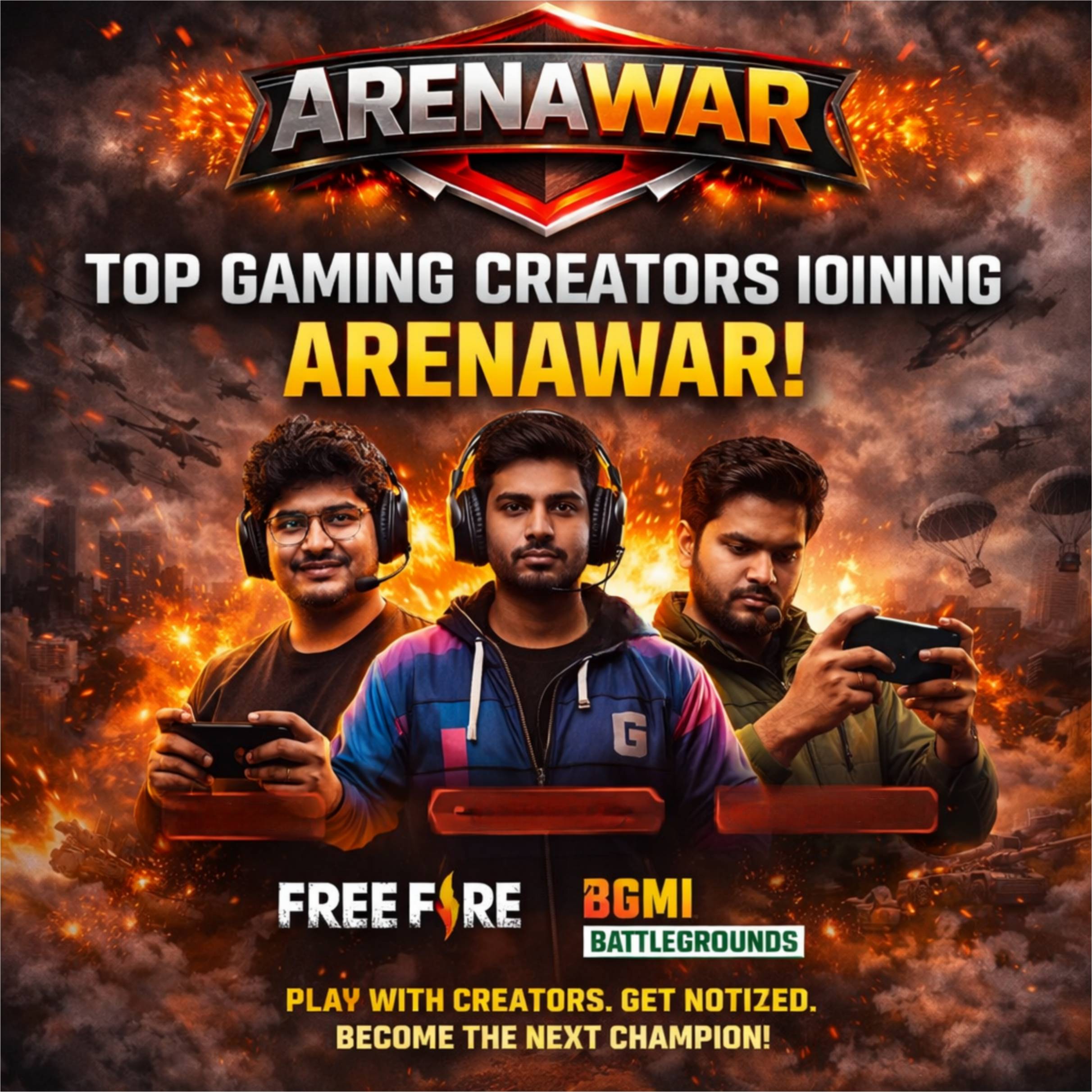 Top Gaming Creators Joining ArenaWar!